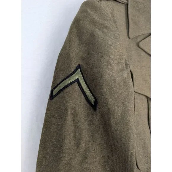 Vtg WWII 1945 Ike‎ Wool Field Jacket 36R Military Army District of Washington